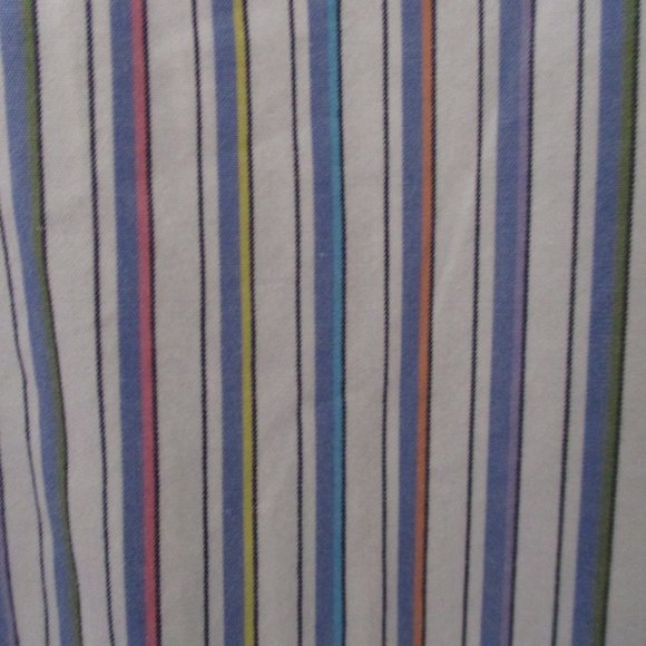 Alan Flusser Mens L/S Rainbow Stripe Cotton Hidden Button Down Dress Shirt - XL - Picture 2 of 3